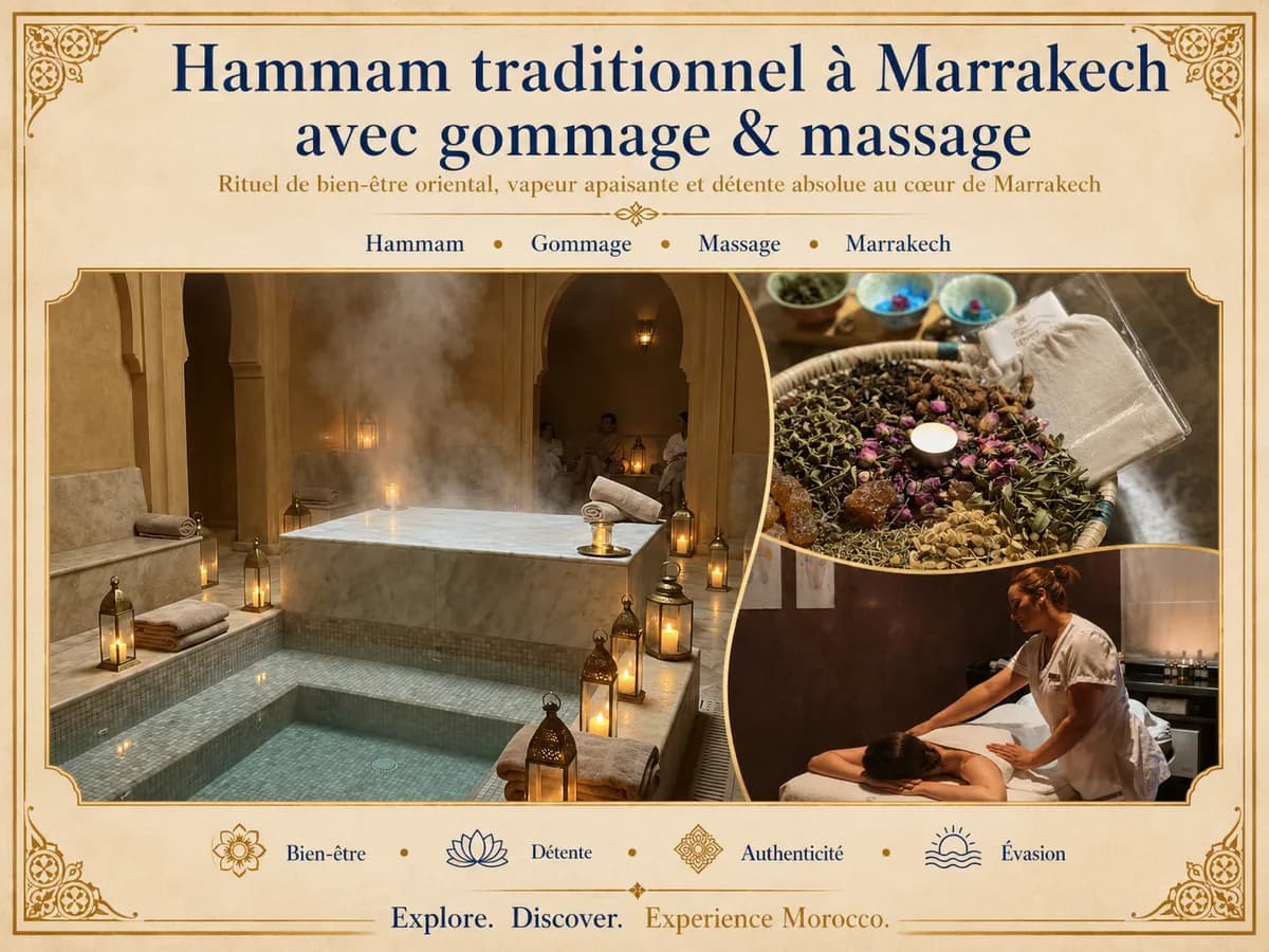 Hammam traditionnel à Marrakech avec gommage et massage à l’huile d’argan